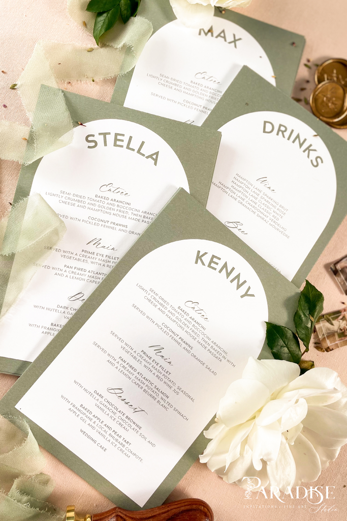 Maisha Arch Wedding Menus