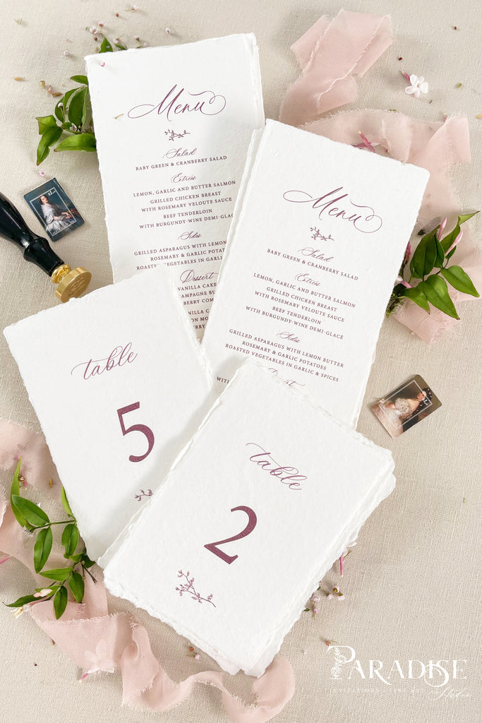 Winslow Handmade Paper Table Numbers