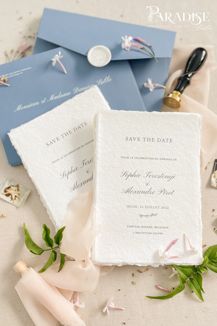 Remi Handmade Paper Save the Date Cards