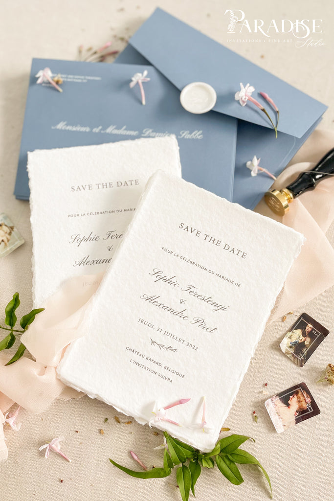 Remi Handmade Paper Save the Date Cards