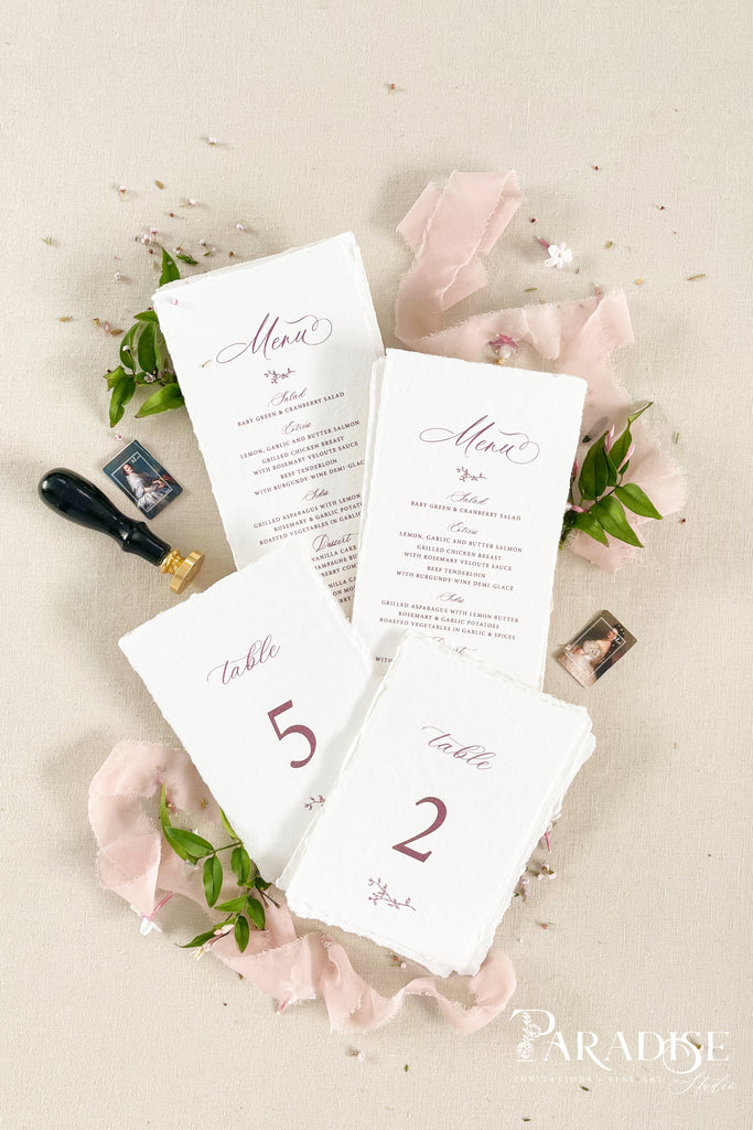 Winslow Handmade Paper Table Numbers