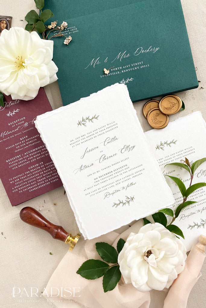 Aurelia Handmade Paper Wedding Invitation Sets