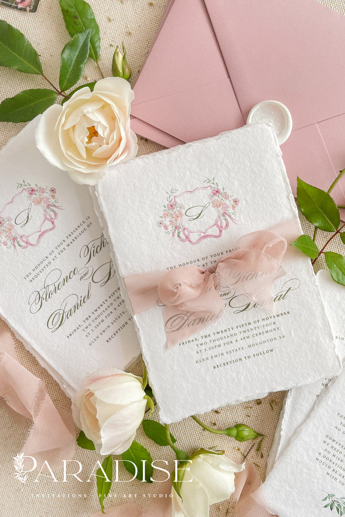 Angelette Handmade Paper Wedding Invitation Sets