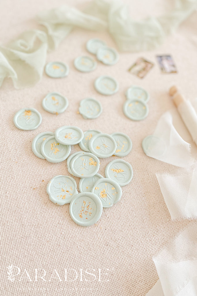 Sage Wax Seals and Golden Leaf