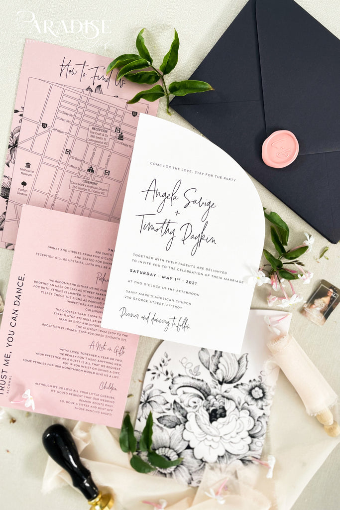 Bridgette Half Arch Wedding Invitations