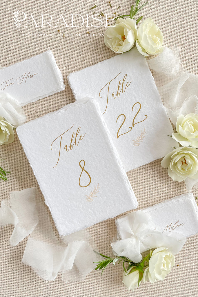 Charleen Handmade Paper Table Numbers