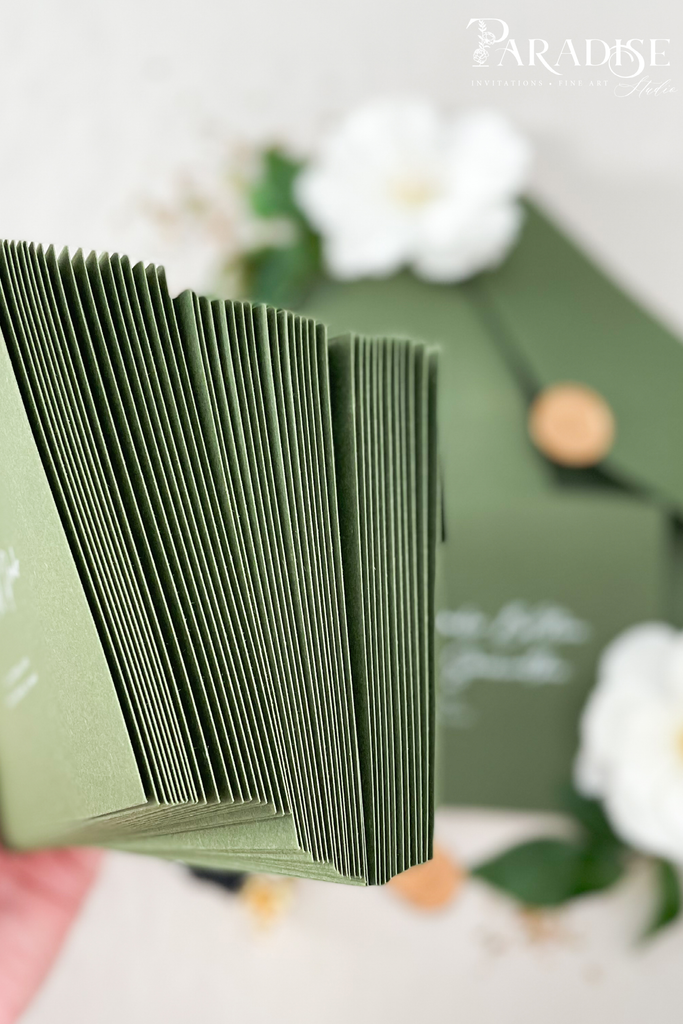 Forest Green Envelopes White Ink Printing