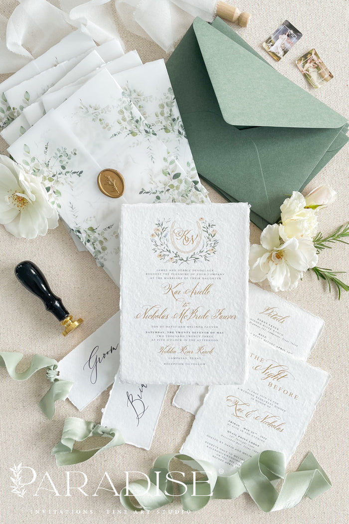 Charee Handmade Paper Wedding Invitation Sets