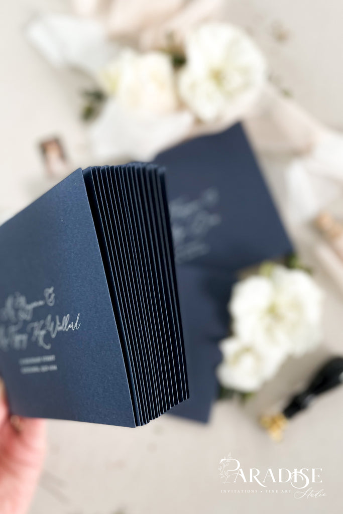 Navy Envelopes and White Ink Printing