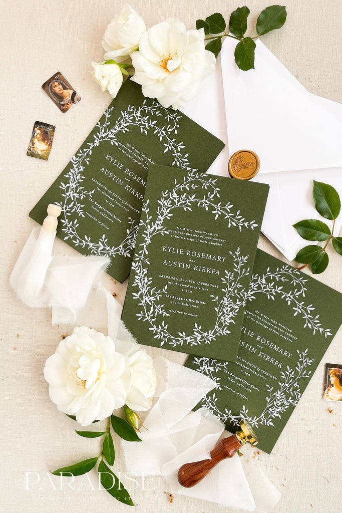 Aspen Forest Green Wedding Invitations