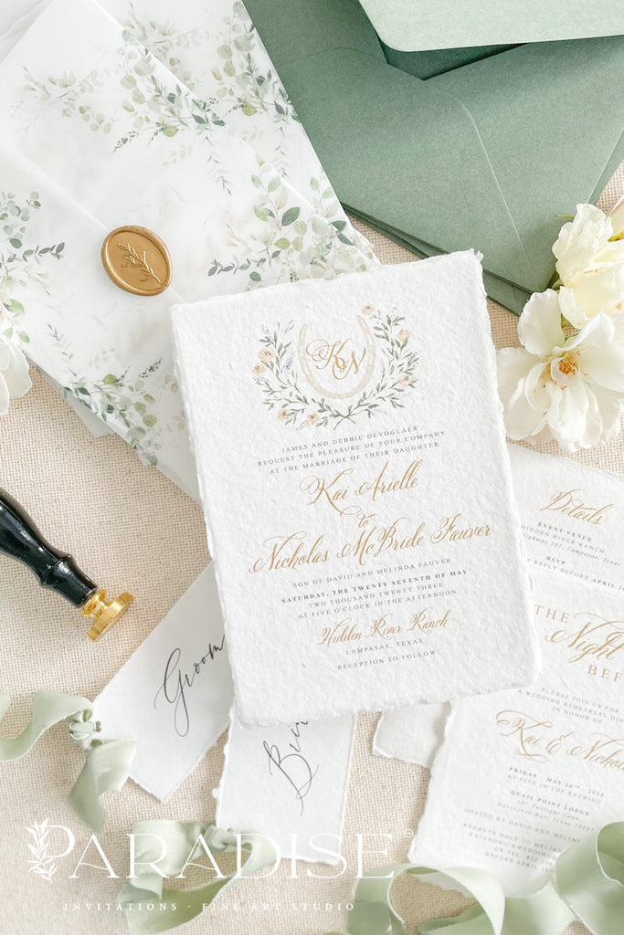 Charee Handmade Paper Wedding Invitation Sets