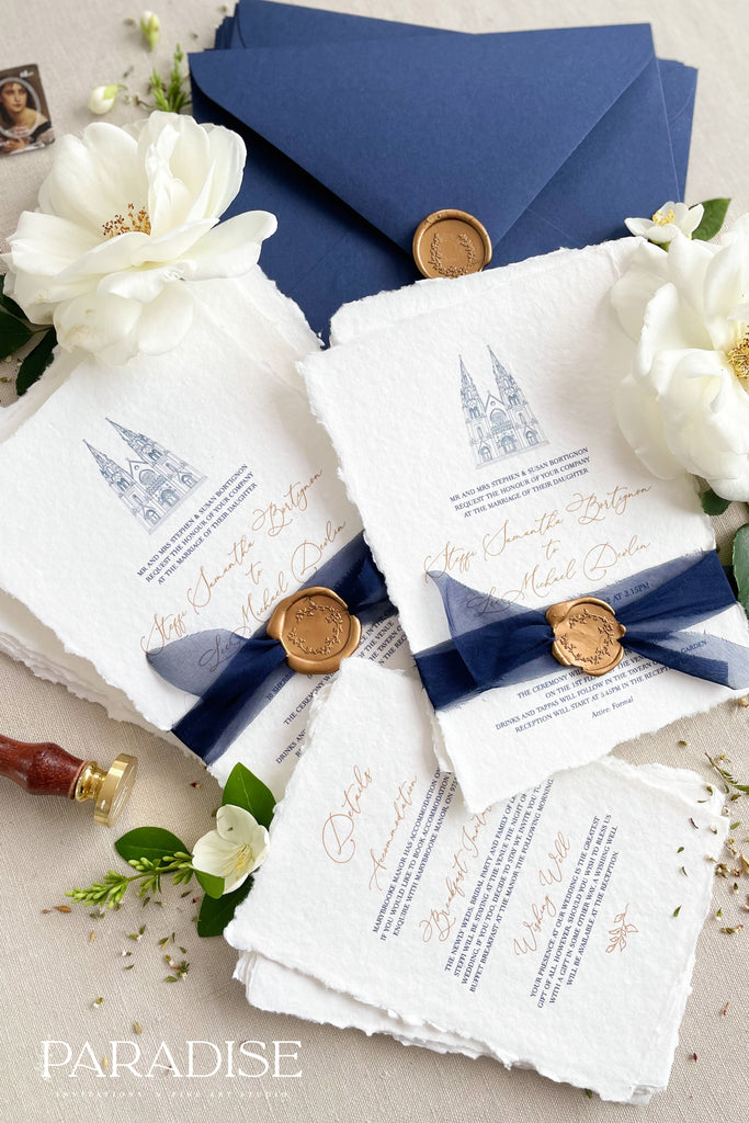 Lena Handmade Paper Wedding Invitation Sets