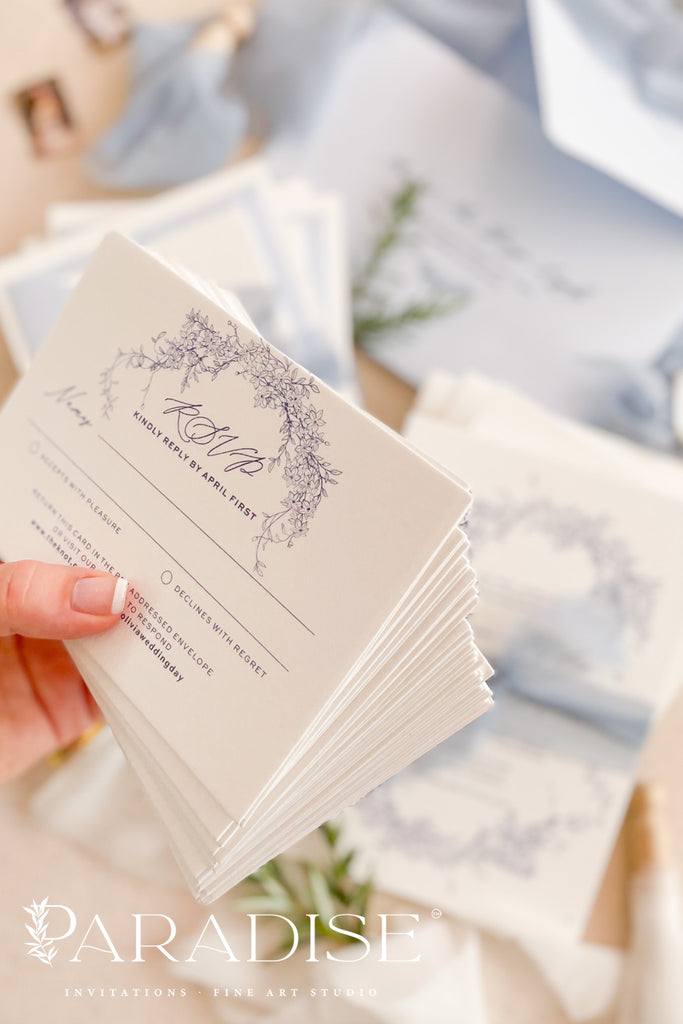 Dominique Light Sky Wedding Invitations