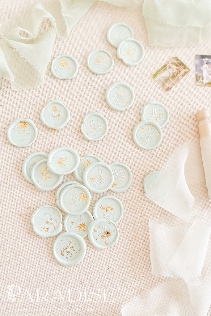 Sage Wax Seals and Golden Leaf