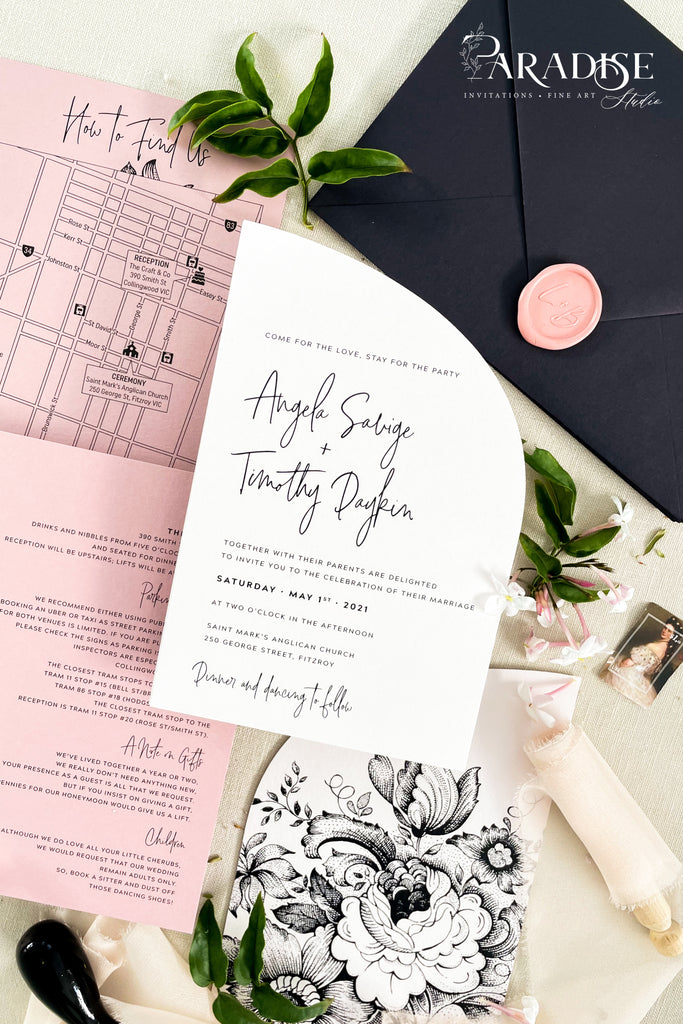 Bridgette Half Arch Wedding Invitations