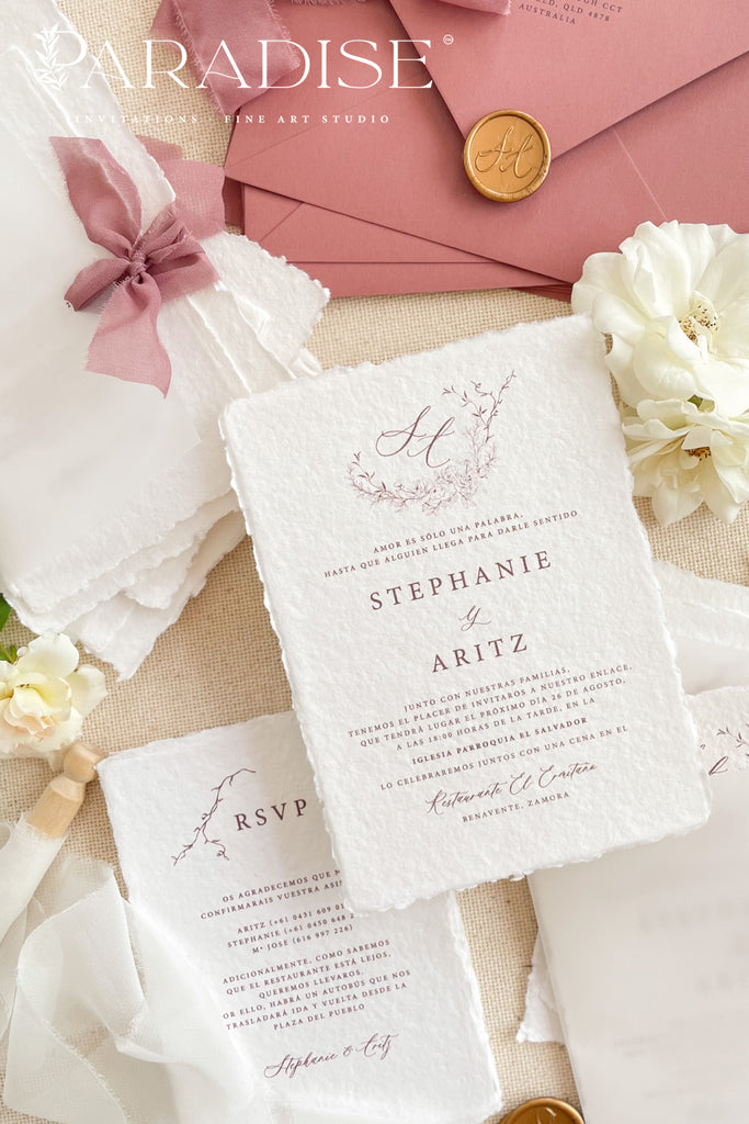 Bernardine Handmade Paper Wedding Invitation Sets