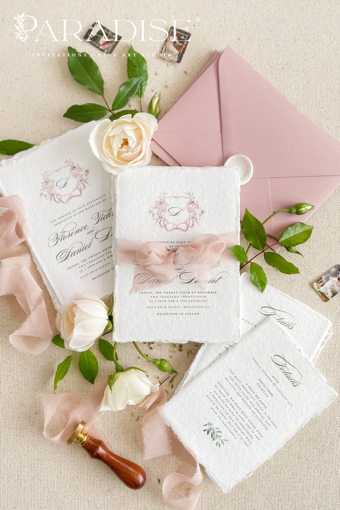 Angelette Handmade Paper Wedding Invitation Sets