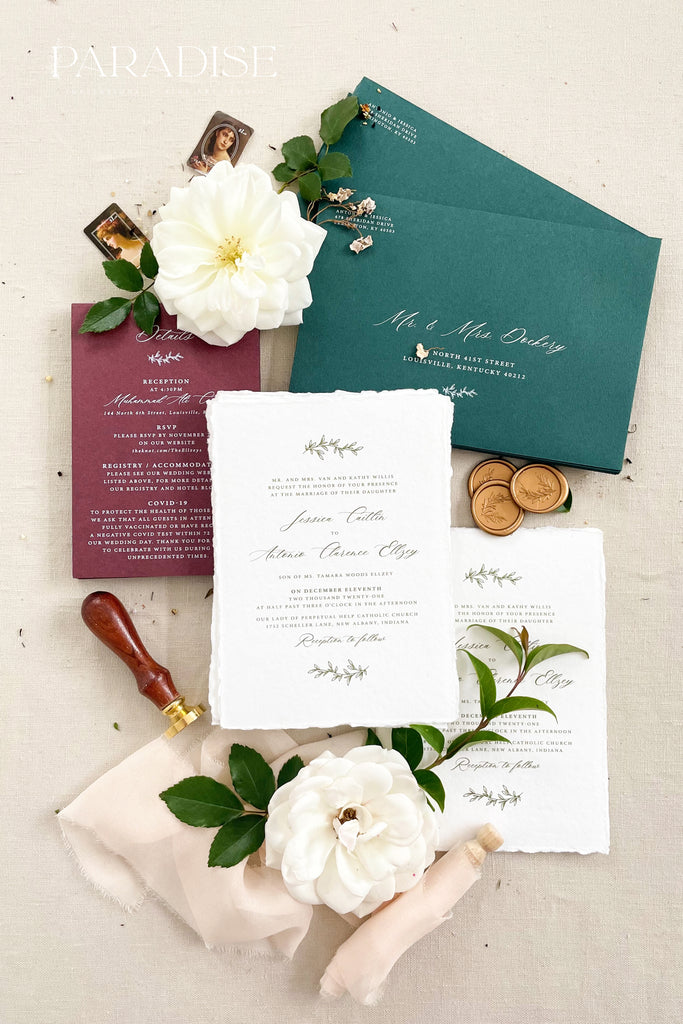 Aurelia Handmade Paper Wedding Invitation Sets