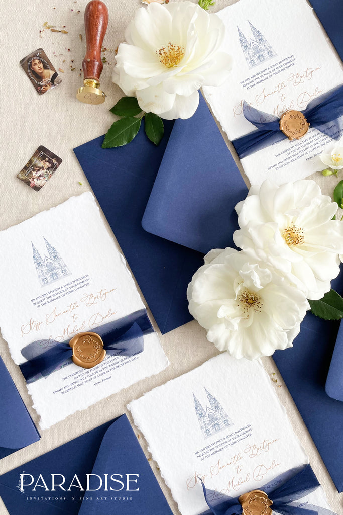 Lena Handmade Paper Wedding Invitation Sets