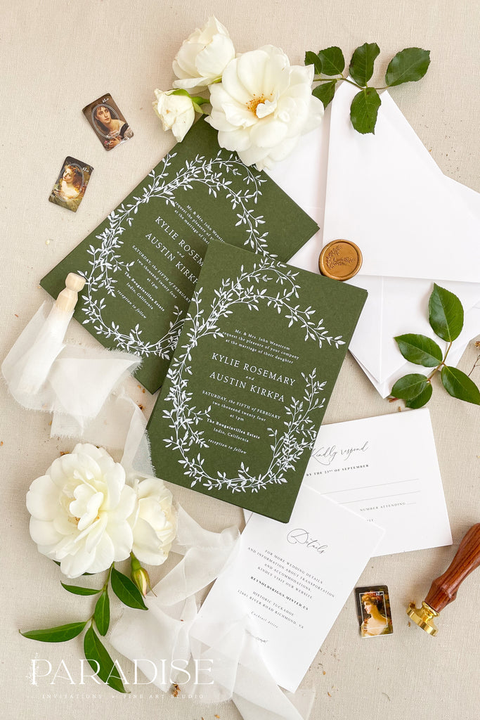 Aspen Forest Green Wedding Invitations