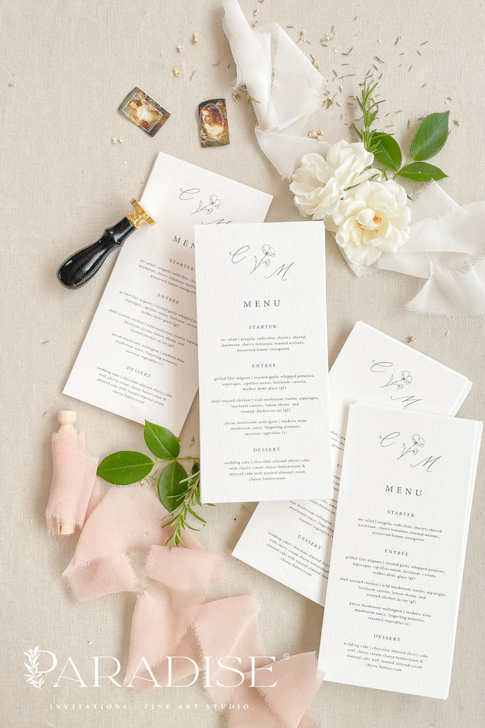 Iolanthe Modern Wedding Menus