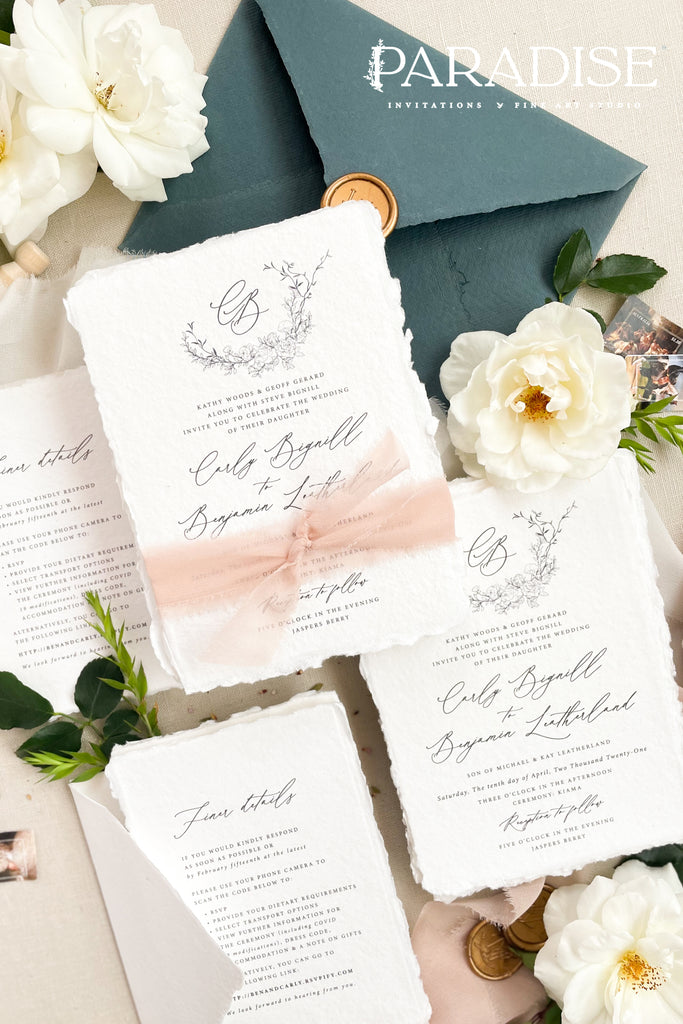 Sophie Handmade Paper Wedding Invitation Sets