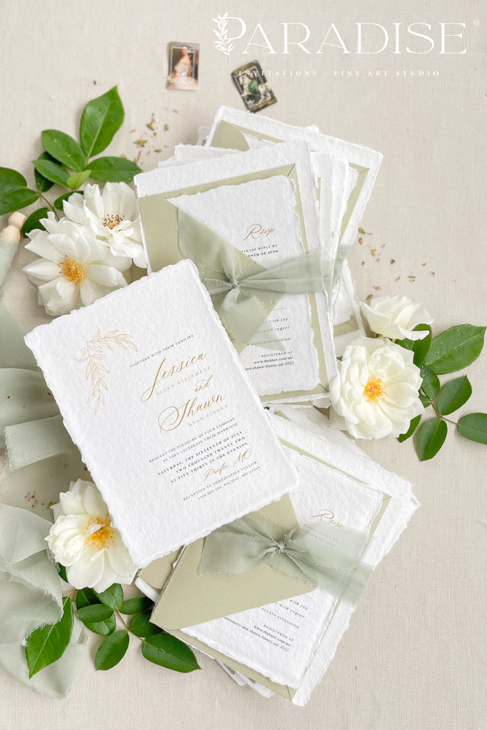 Tessa Handmade Paper Wedding Invitation Sets