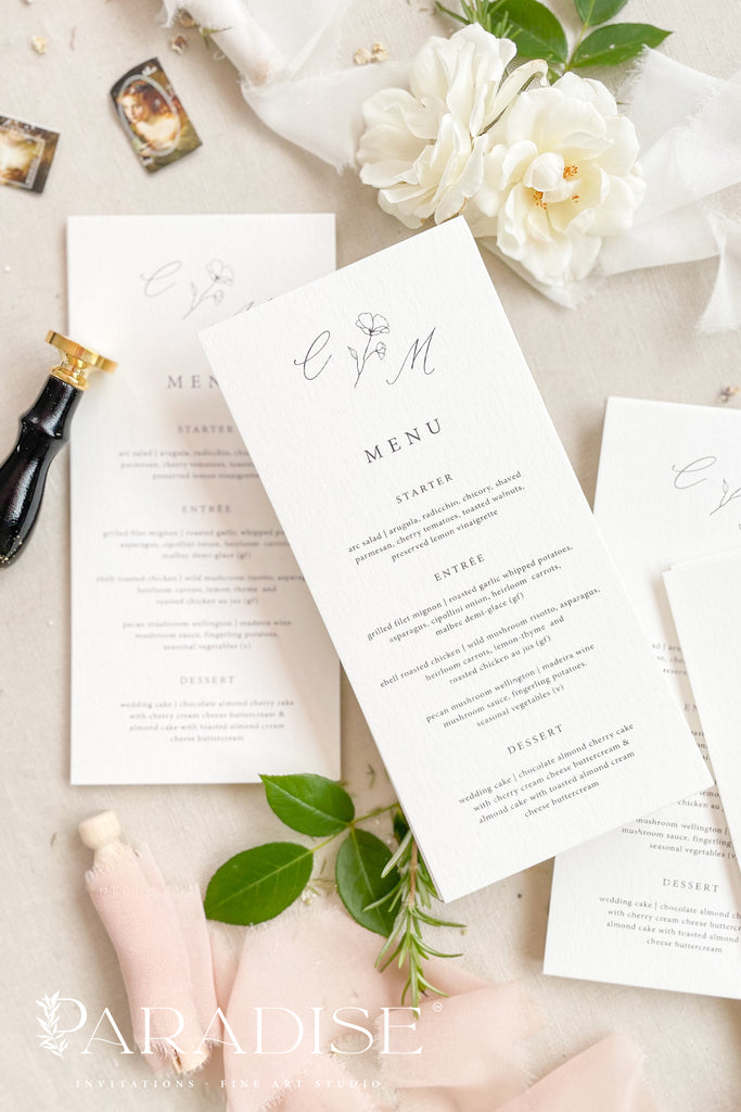 Iolanthe Modern Wedding Menus