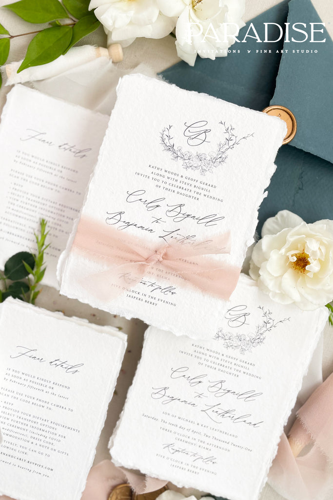 Sophie Handmade Paper Wedding Invitation Sets