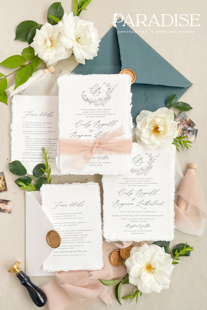 Sophie Handmade Paper Wedding Invitation Sets