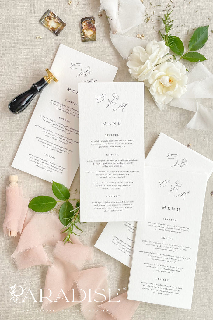 Iolanthe Modern Wedding Menus