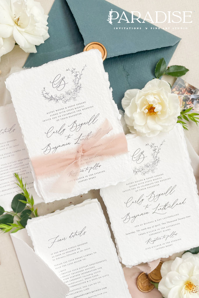 Sophie Handmade Paper Wedding Invitation Sets