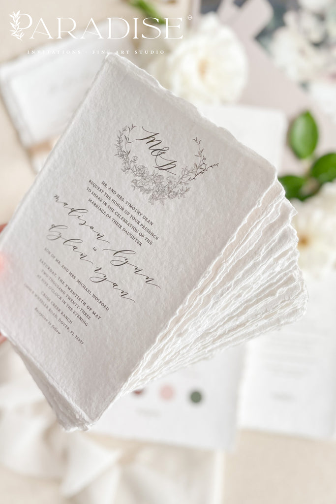 Calantha Handmade Paper Wedding Invitation Sets