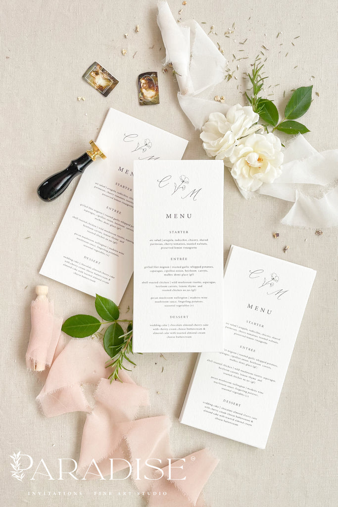 Iolanthe Modern Wedding Menus