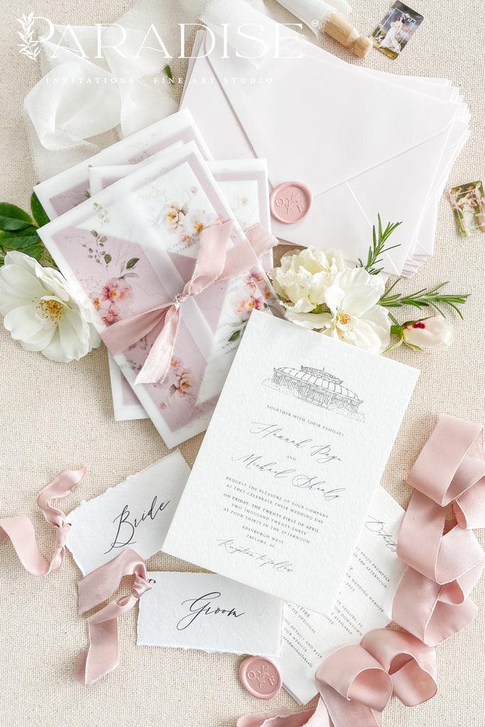 Charlaine Vellum Wedding Invitations