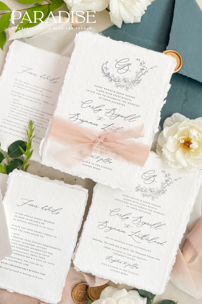 Sophie Handmade Paper Wedding Invitation Sets