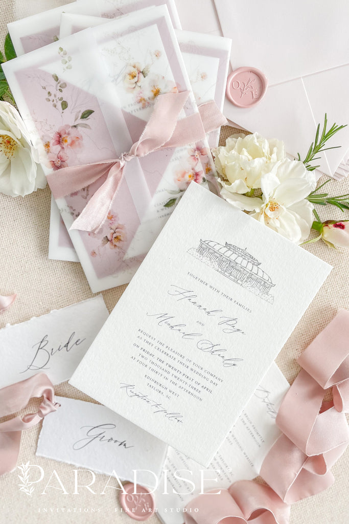 Charlaine Vellum Wedding Invitations