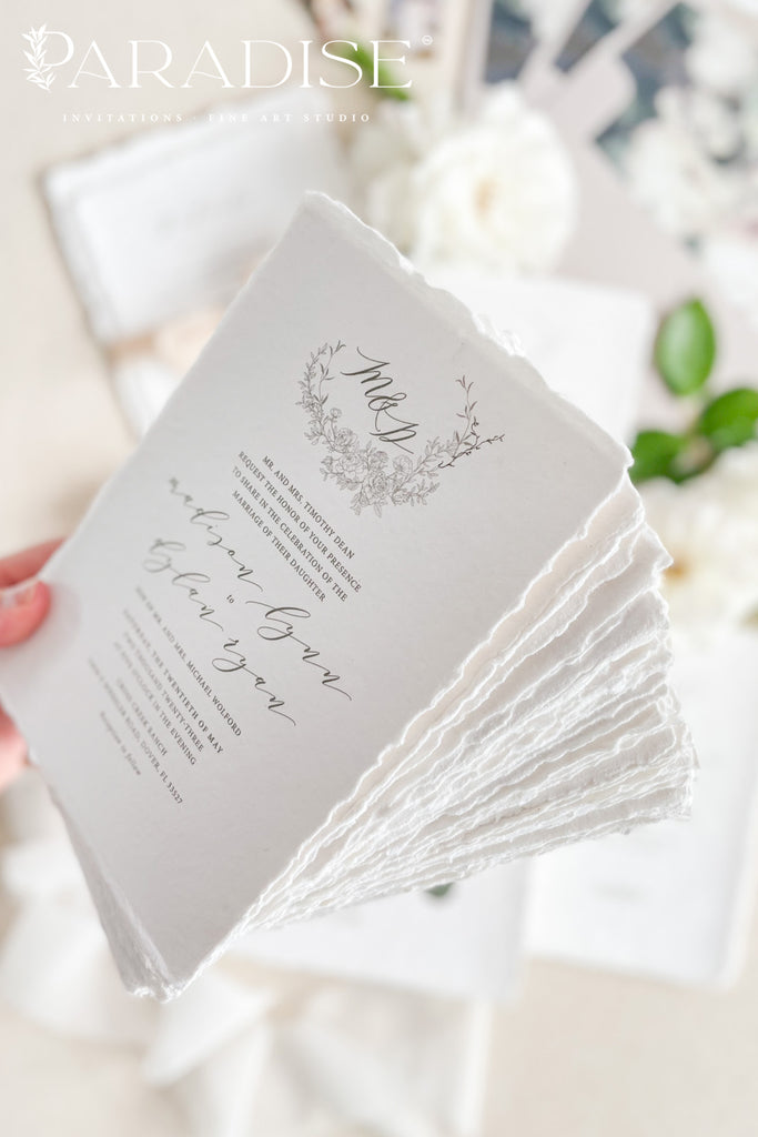 Calantha Handmade Paper Wedding Invitation Sets