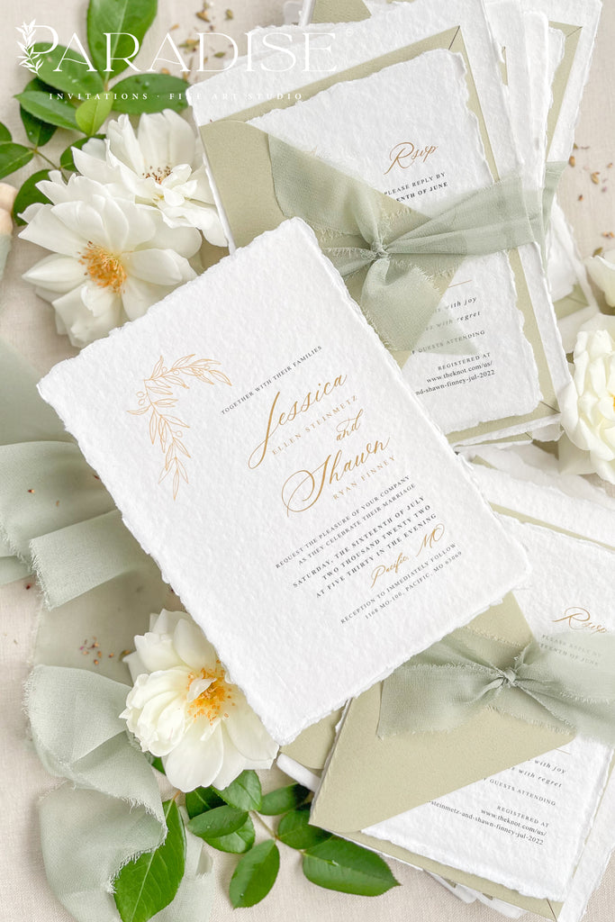 Tessa Handmade Paper Wedding Invitation Sets