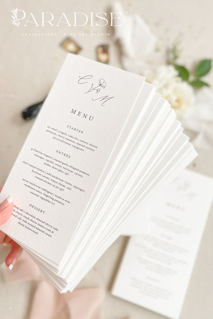 Iolanthe Modern Wedding Menus