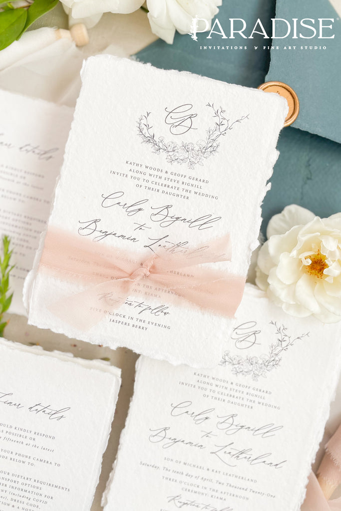 Sophie Handmade Paper Wedding Invitation Sets