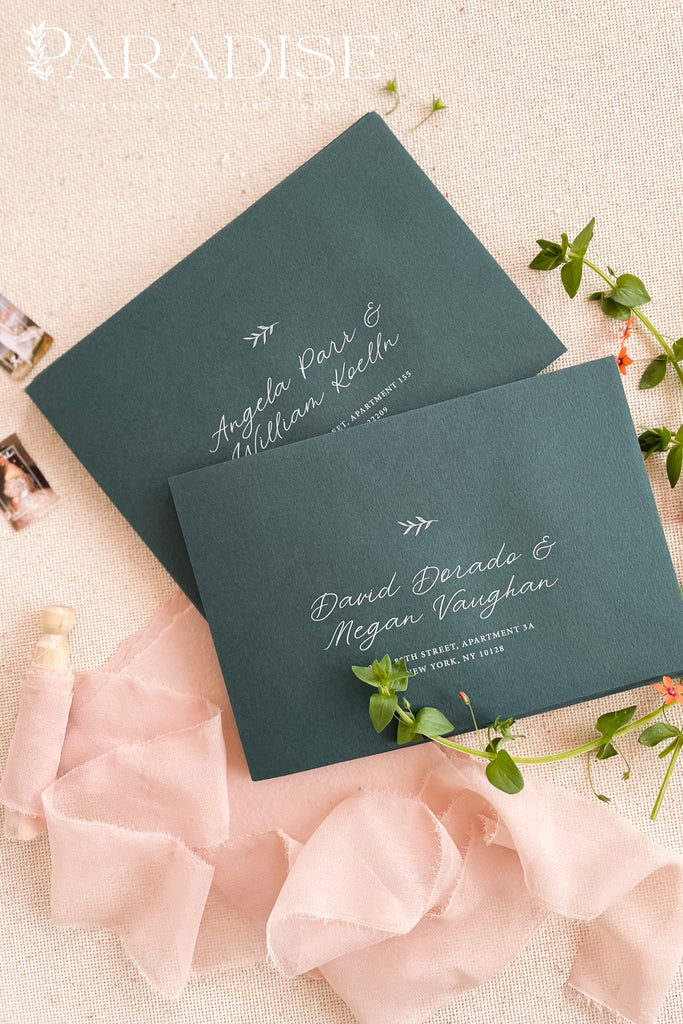 Emerald Envelopes and White Ink Printing