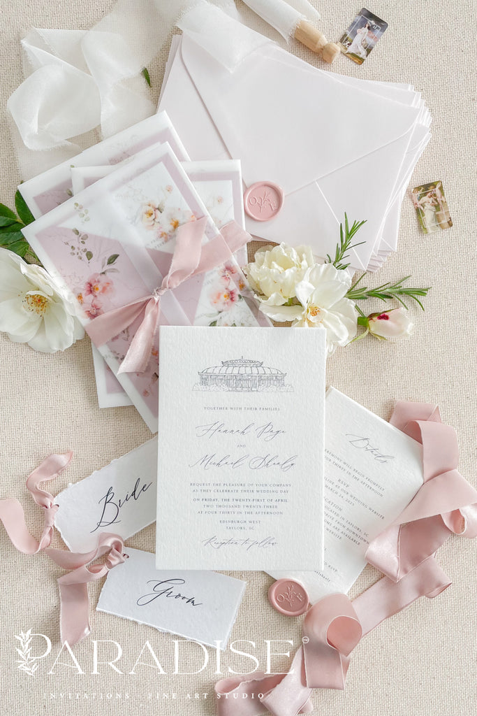 Charlaine Vellum Wedding Invitations