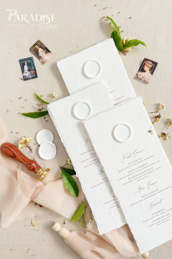 Jemma Handmade Paper Wedding Menus