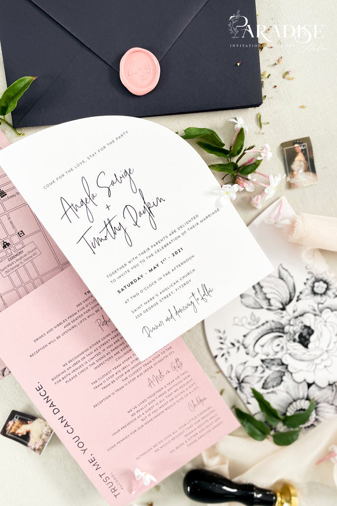 Bridgette Half Arch Wedding Invitations