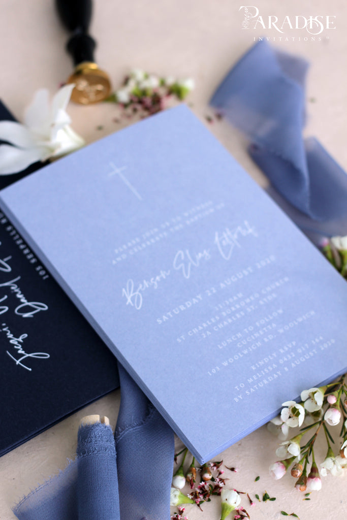 Madison Dusky Blue Christian Invitation