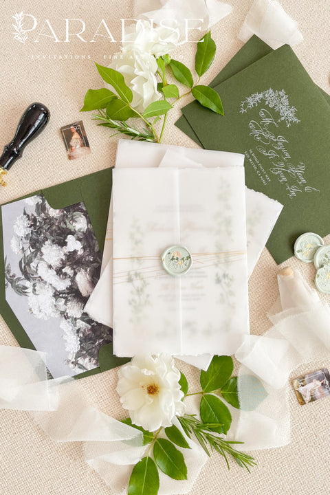 Announce your special day with the delicate, artistic beauty of a hand-painted touch. This wedding invitation set features a one-of-a-kind custom venue illustration, beautifully rendered in soft watercolor, making it a deeply personal keepsake. The custom artwork is elegantly framed by lush botanical details, creating a harmonious and enchanting design that is perfect for a garden wedding, an outdoor celebration, or any couple who loves a unique and whimsical aesthetic.