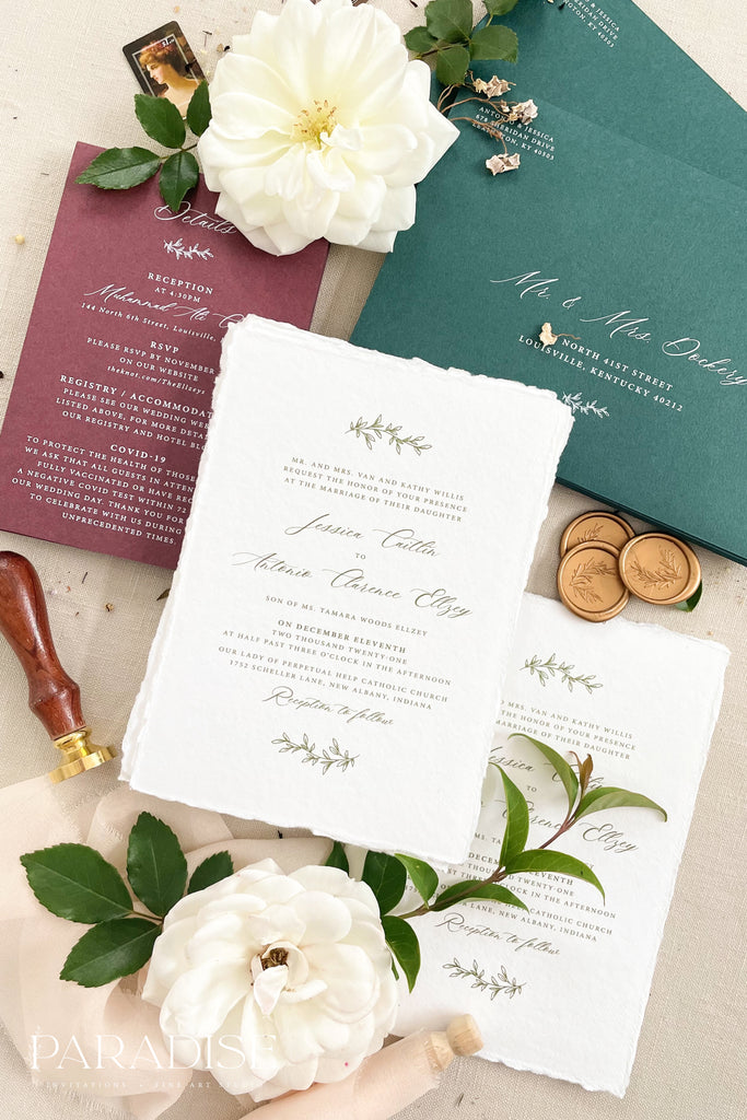 Aurelia Handmade Paper Wedding Invitation Sets