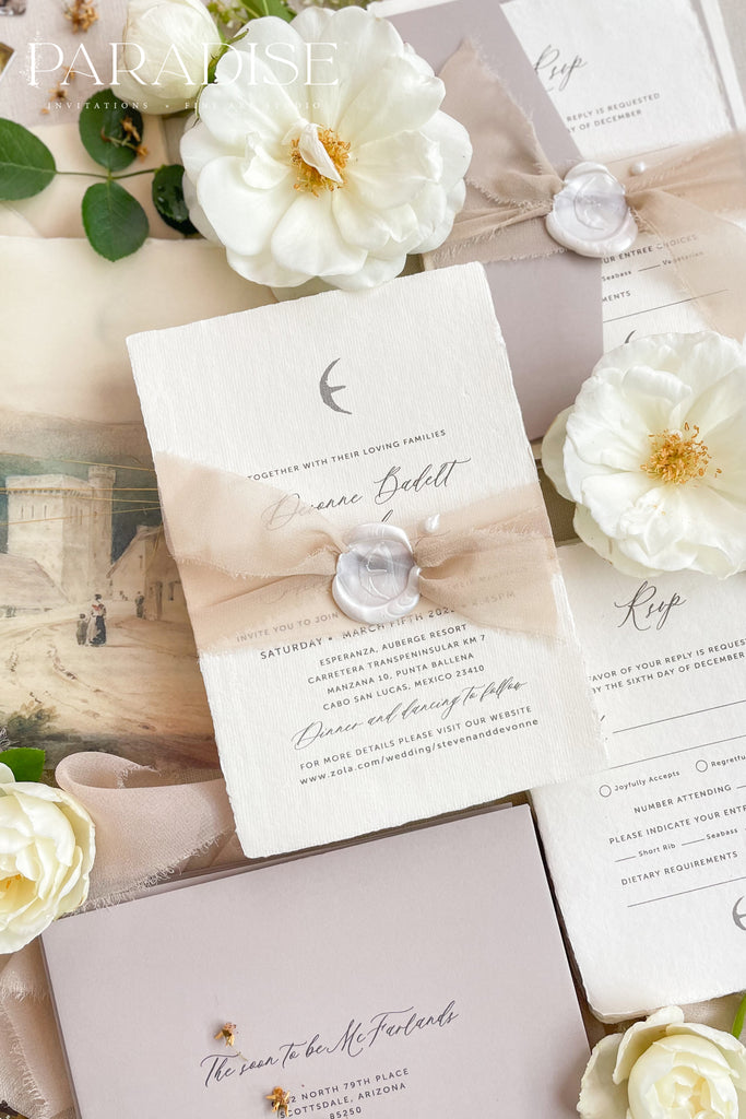 Cecilia Handmade Paper Wedding Invitation Sets