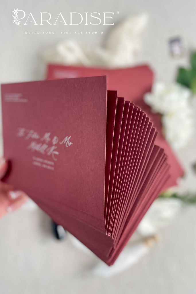 Burgundy Envelopes and White Ink Printing